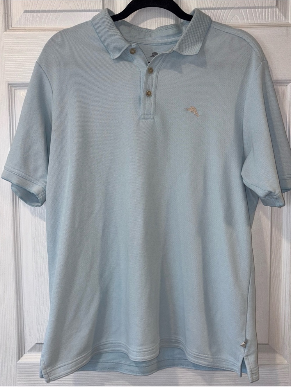 Tommy Bahama Light Blue Supima Cotton Men's Polo Shirt - Classic Short Sleeve